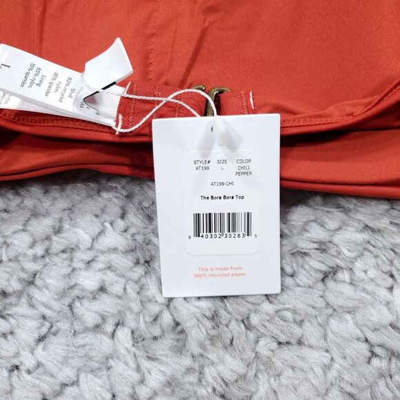 Andie Swim Bora Bora Bandeau Bikini Top Size Large Lined Padded Red Chili Pepper - Picture 5 of 6